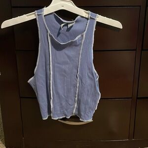 Blue Halter Tank Top